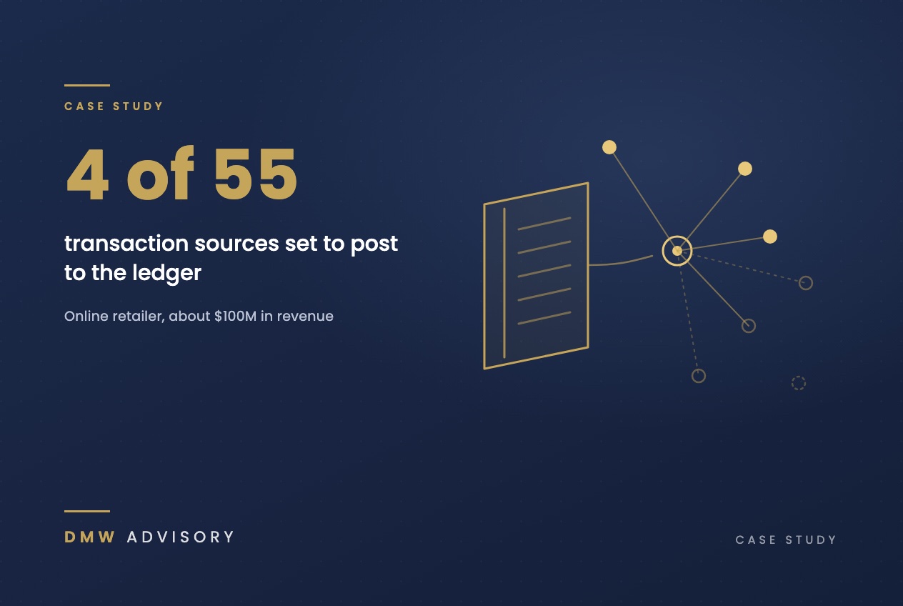 4 of 55 transaction sources set to post to the ledger
